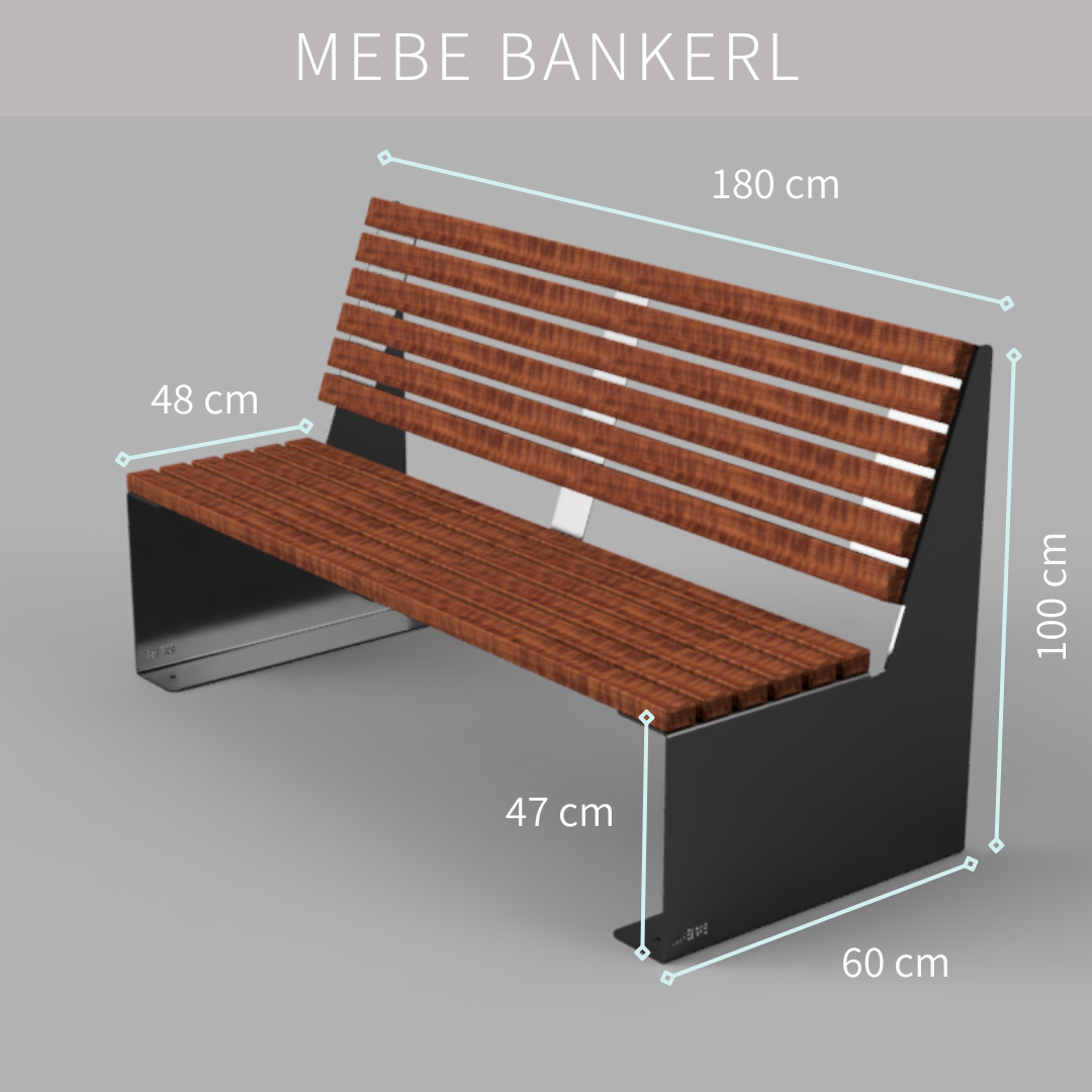 MEBE Bankerl - Gartenbank / Parkbank für 4 Personen - 180 cm